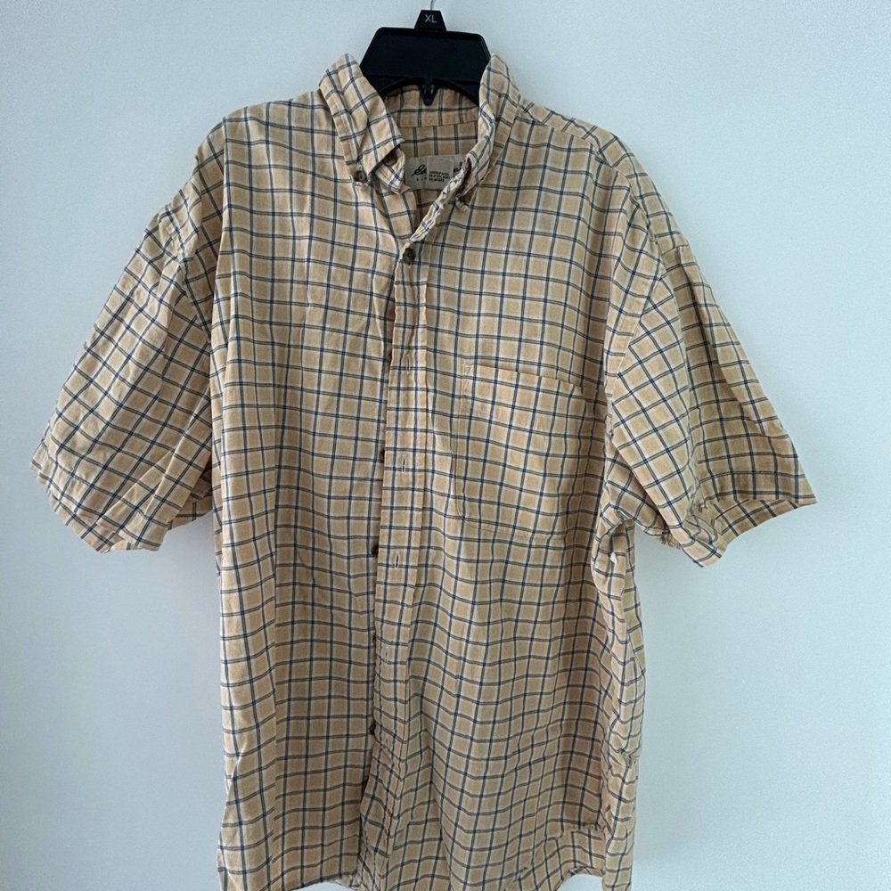 Medium Yellow and Blue Eddie Bauer Men’s Button Down